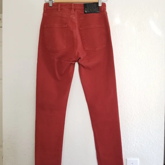 Golden Goose Rust High Rise Jeans Size 27 Brick - Picture 4 of 9